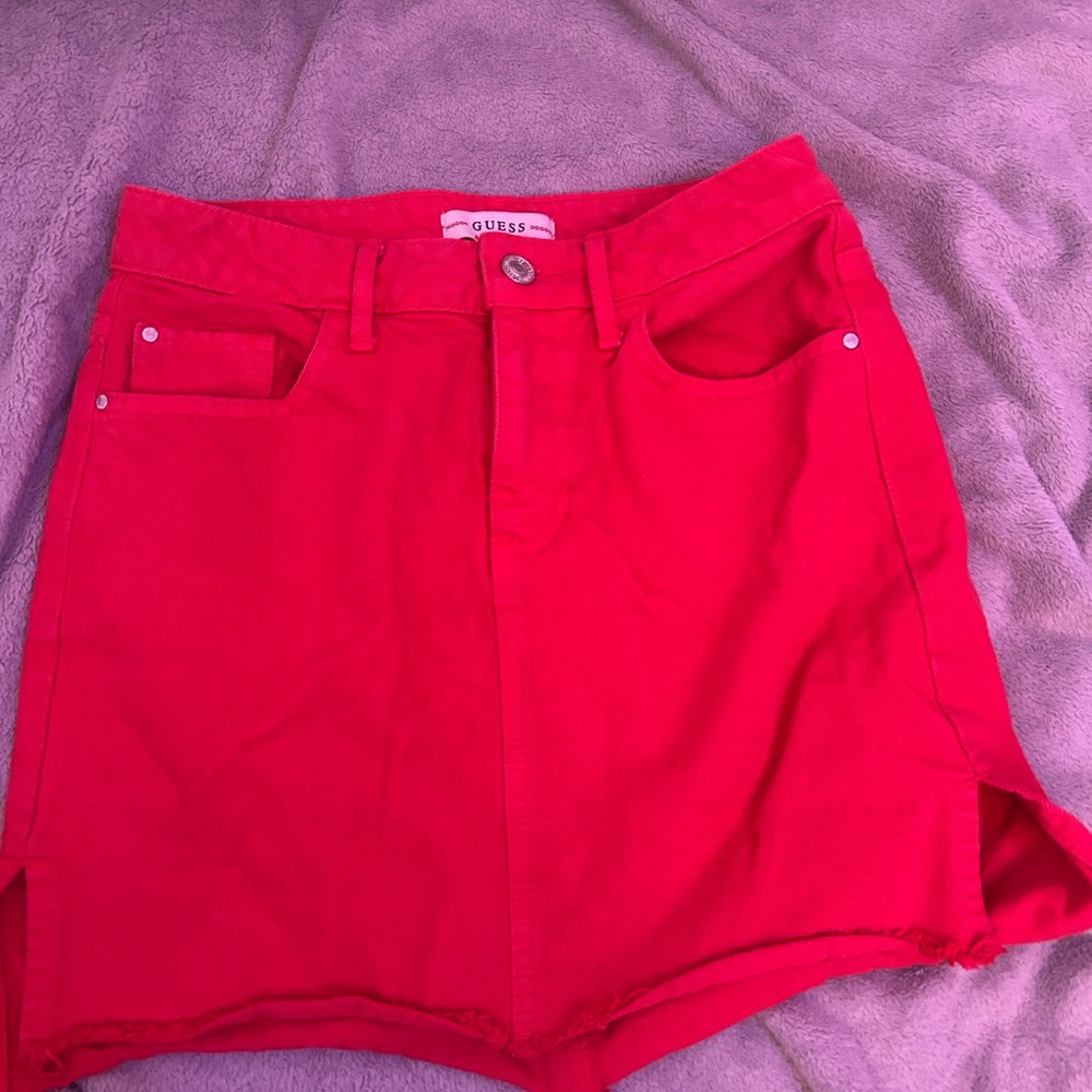 Guess Women's Vibrant Red Jean Shorts